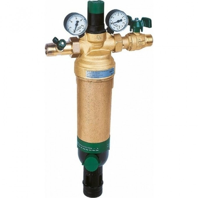 Комбинированный фильтр с редуктором, обратным клапаном и запорным вентилем HONEYWELL BRAUKMANN HS10S-1"AAM сетка 100 на горячую воду HS10S-1AAM
